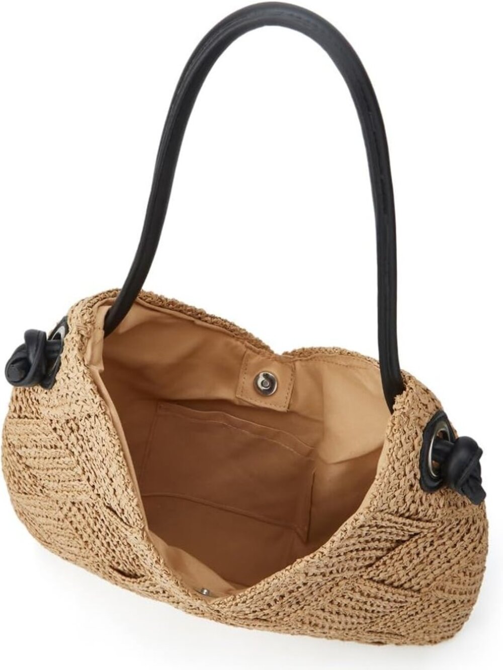 Woven Hobo Bag for Women Straw Beach Tote Handbag Stylish Shoulder Bag Large Cap - Picture 6 of 9